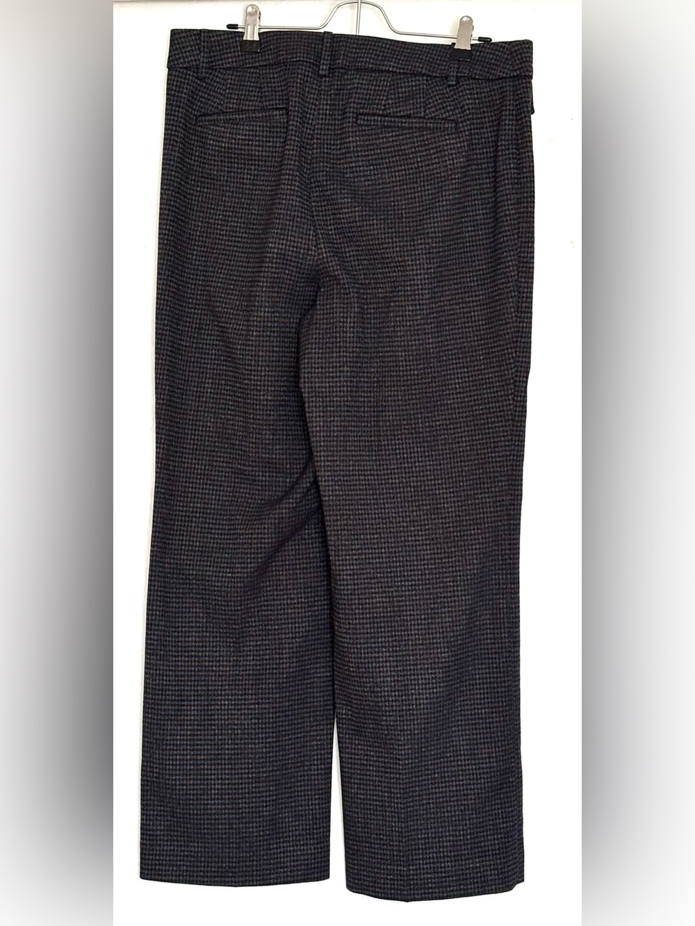 LOFT High Waist Curvy Trouser Navy Houndstooth Size 10 Petite - Picture 2 of 4